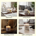 GoHooked white glass jar candle with coffee lover fragrance, 120 gm, 35 hr burn time, for home decor and aromatherapy.