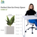 Go Hooked 12-inch white polymer cube planter with drainage hole, perfect for indoor/outdoor gardening.