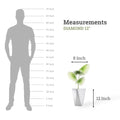 GoHooked white diamond-shaped 12-inch polymer planter with built-in drainage, 8-inch width.