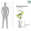 GoHooked white diamond-textured 18-inch polymer planter pot with drainage hole. Modern design for indoor/outdoor use.