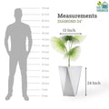 GoHooked white diamond textured 24-inch polymer planter pot with drainage hole, shown with a plant.