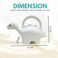 GoHooked white plastic dinosaur watering can, 1 liter capacity, ideal for kids and house plants.