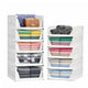 Go Hooked Foldable Wardrobe Organizer with Drawer Style Pull Out Design | Pack of 10 (5Large+5Small) 44x34cm Shelf Storage Box | Heavy Duty Plastic Shirt Stacker for Cupboard, Almirah & Closet | White