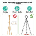 GoHooked white plastic hanging flower pot with sturdy, heavy-duty, colorfast metal chain.
