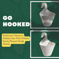 GoHooked white plastic hanging planter, 22cm diameter, 17cm height, ideal for balconies and vertical gardens.