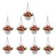 Go Hooked Hanging Pots | White Plastic | Diameter 7.1 Inch | Height 4.8 Inch | Thickness 3 mm | Chain 13 Inch | 9 Pieces