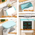 GoHooked white plastic hanging trash bin with lid, 29cm wide mouth, ideal for kitchen cabinet doors or walls.