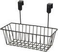 GoHooked white iron over door hanging basket organizer with deep wire grid design, 2 pack