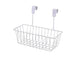 Over Door Hanging Basket | Hanging Cabinet Storage Organizer for Kitchen Accessories, Bathroom,Pantry|Office(Set of 1,White)(Iron)