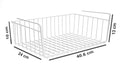 GoHooked white powder-coated iron under shelf basket with dimensions 40.6cm x 24cm x 10cm. Set of 2.