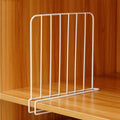 Go Hooked white coated iron closet shelf divider, space-saving organizer for clothes, linens, and shoes. Pack of 3.