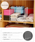 GoHooked white coated iron shelf dividers for closet organization. Pack of 3, space-saving, durable, and versatile for home, kitchen, or office.
