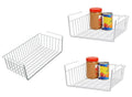 GoHooked white coated iron under shelf storage basket organizer rack, 12 and 16 inch sizes