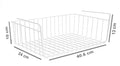 Go Hooked white powder-coated iron under shelf basket with grid pattern. 16-inch length.