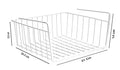 GoHooked white powder-coated iron under shelf basket, 31cm L x 24.5cm D x 14cm H, for versatile storage.