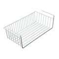 GoHooked white coated iron under shelf storage basket rack, 12" and 16" sizes, for kitchen and pantry organization.