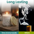 GoHooked white glass jar candle with Kashmiri Snow scent, 120 gm, 35-hour burn time, for aromatherapy and home decor.