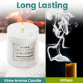 GoHooked white glass jar candle with Mogra Mist fragrance, 120 gm, 35-hour burn time, for aromatherapy and home decor.