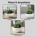 GoHooked white speckled polymer lotus bowl planter with drainage option, 25 inch diameter.