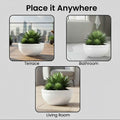 GoHooked white speckled polymer lotus bowl planter with drainage option, perfect for indoor or outdoor use.