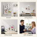 Go Hooked white plastic 3-photo collage frame with LOVE word design and heart shape, perfect for couples.