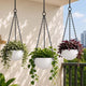 Go Hooked Henri Hanging Planter Pot for Indoor & Outdoor Plants Pack of 3 | 7 Inch Plastic Hanging Pots with Metal Chain | Decorative Round Hanging Planter for Balcony, Garden & Home Décor (Marble)