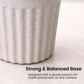 GoHooked white marble texture plastic plant pot with ribbed design and strong balanced base.