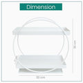 GoHooked white metal 2-tier vanity storage organizer rack with circular frame, 17x30x33cm