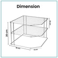 Go Hooked white metal 3-tier corner shelf organizer for kitchen cabinets and countertops. Measures 20cm high.