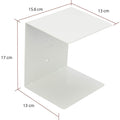 GoHooked white heavy duty iron wall mounted book shelf, 6" W x 5.5" H x 5" D, with powder coated finish.