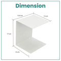 GoHooked white heavy duty iron wall mounted book shelf, 15.6 cm wide, 17 cm high, 13 cm deep.