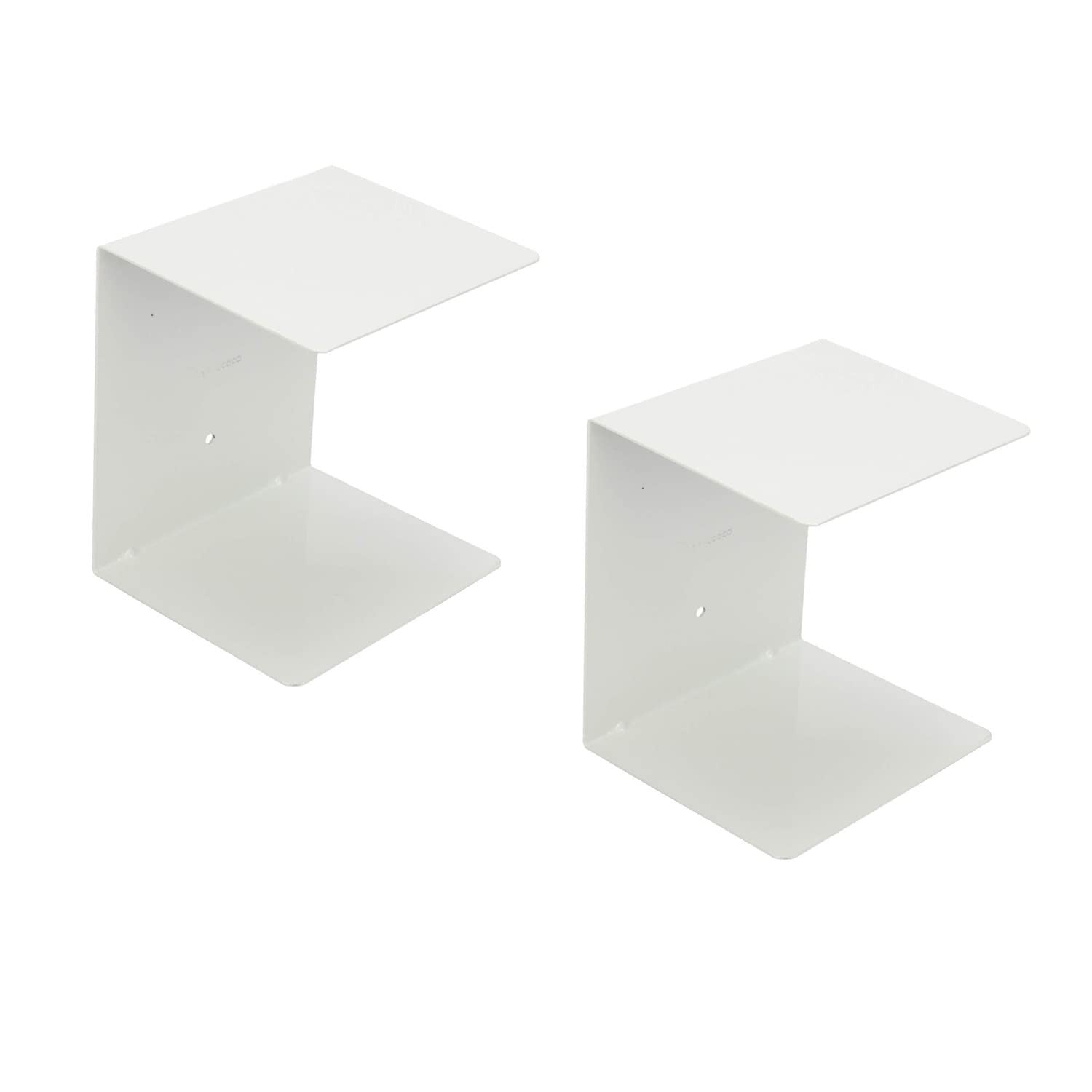 GoHooked white metal wall mounted book shelves, set of 2. Modern, durable, space-efficient storage for books or decor.