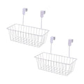 GoHooked white metal over-door hanging storage baskets, pack of 2. Versatile and space-saving.