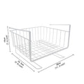 GoHooked white metal wire rack cabinet storage basket, 12 inch, space-saving design for home organization.