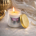 GoHooked white glass jar candle with Mystic Musk Ralph fragrance, 120 gm, 35 hr burn time.