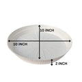 GoHooked 10-inch white round planter drip tray, 2-inch height, pack of 15. Modern style, UV resistant.