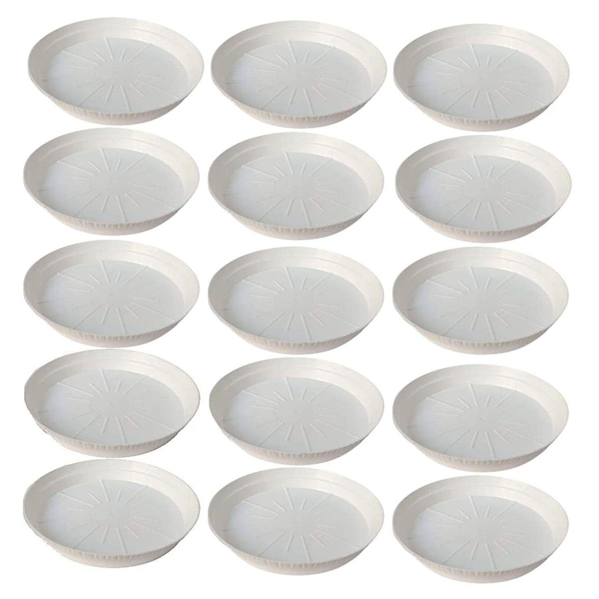 Go Hooked White Planter Dripping Tray for Tidy Indoor Gardens Bottom Plate Dripping Tray for Elegant Flawless Plant Displays to Maintain Clean Surfaces 6 Inch Pack of 15