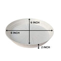 GoHooked white 6-inch round planter drip tray, pack of 15. Protects surfaces from water damage.