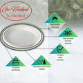 GoHooked white 6-inch round plastic planter drip tray, modern design, stable and sturdy for indoor/outdoor use.