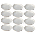 GoHooked 8-inch white round plastic planter drip trays, pack of 12. Modern style, UV and fade resistant.