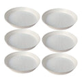 GoHooked white round plastic planter drip trays, 8 inch, pack of 15, for indoor and outdoor use.
