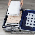 GoHooked white plastic stackable clothes organizer trays for closet and drawer storage. Pack of 20.