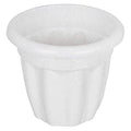 GoHooked white plastic garden planter with a fluted design, suitable for home, balcony, and patio plant displays.