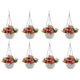 Go Hooked Pots | Plastic | Hanging Pot | White | Pot Diameter- 7.1 Inch | Pot Height-4.8 Inch | Pot Thickness-3 mm | Chain Length-13 inch Approx. | 8 Pieces