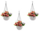 Go Hooked Plastic Hanging Pot, White, Pot Diameter-7.1 Inch, Pot Height-4.8 Inch, Pot Thickness-3 mm, Chain Length-13 inch Approx., 3 Pieces (RATTANWHT-3PCS)
