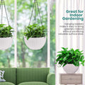 GoHooked white plastic hanging pot with woven texture, 7.1 inch diameter, 4.8 inch height. Set of 5.