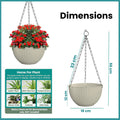 GoHooked white plastic hanging pot with woven texture, 7.1 inch diameter, 4.8 inch height, 13 inch chain.