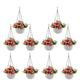 Go Hooked Hanging Pots | White Plastic | Diameter 7.1 Inch | Height 4.8 Inch | Thickness 3 mm | Chain 13 Inch | 10 Pieces