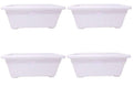 Go Hooked white rectangular plastic plant pots, set of 4, Jupiter design, 35x18.5x15 cm