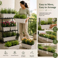 GoHooked white plastic rectangular window planter, 24 inch, pack of 12, for indoor/outdoor gardening.